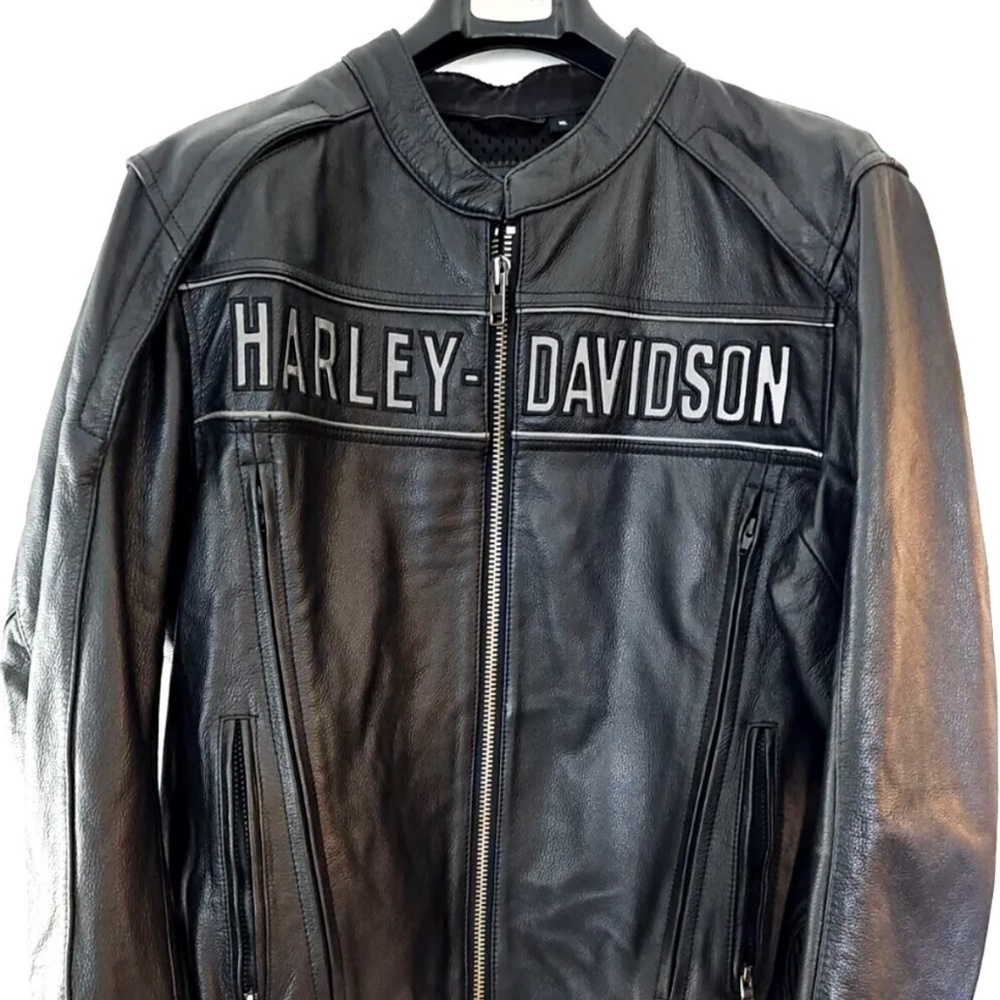 Harley Davidson Men ROAD WARRIOR Leather Jacket - Size Small - 98138-09VM Reflec